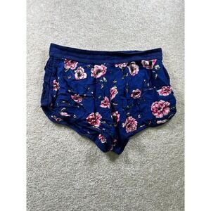Derek Heart Navy Floral Women's Athletic Shorts